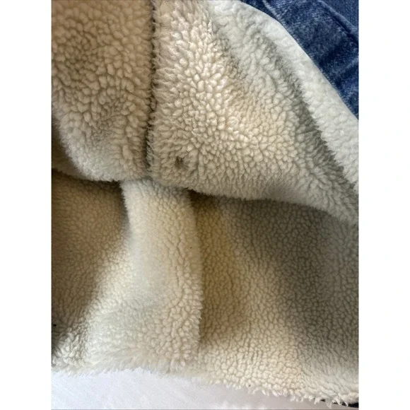 J Crew Jean Jacket Womens Size Small Sherpa Lined Blue Denim Trucker Rancher - Picture 4 of 12